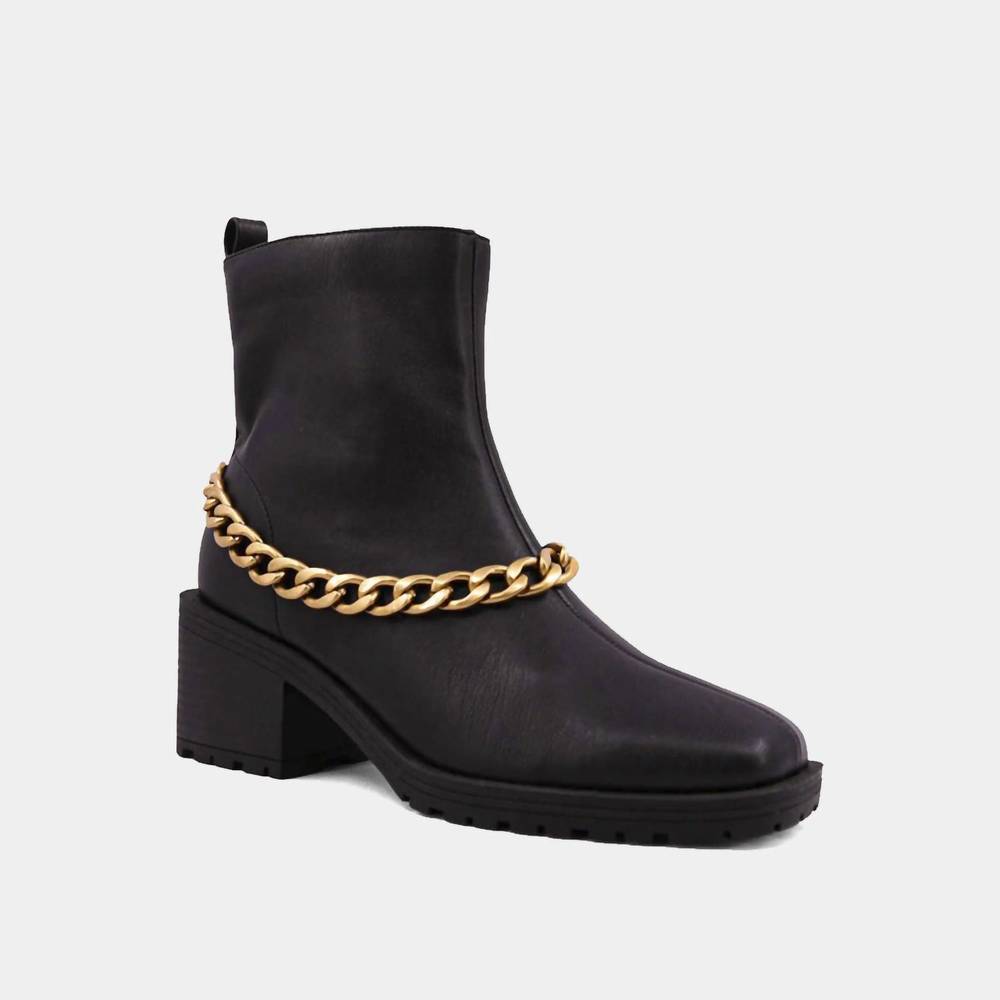 NEW SHU SHOP women's yenni combat boot with chain in black